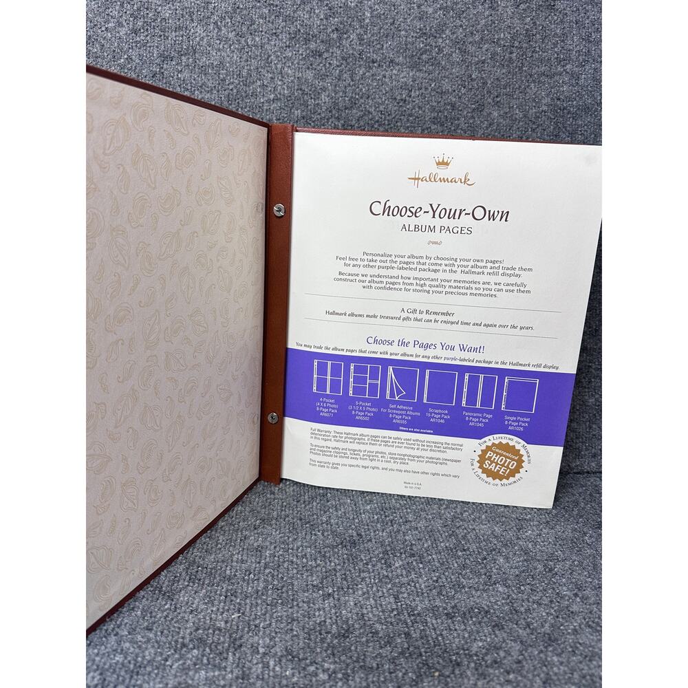 Hallmark embossed tooled faux leather photo album NEW post bound adhesive pages - Picture 3 of 11